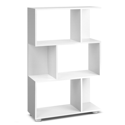 Artiss 3 Tier Zig Zag Bookshelf - White