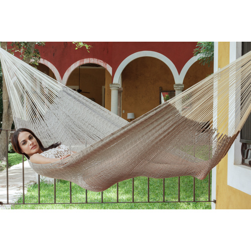 Jumbo Size Outoor Cotton Mayan Legacy Mexican Hammock in  Dream Sands